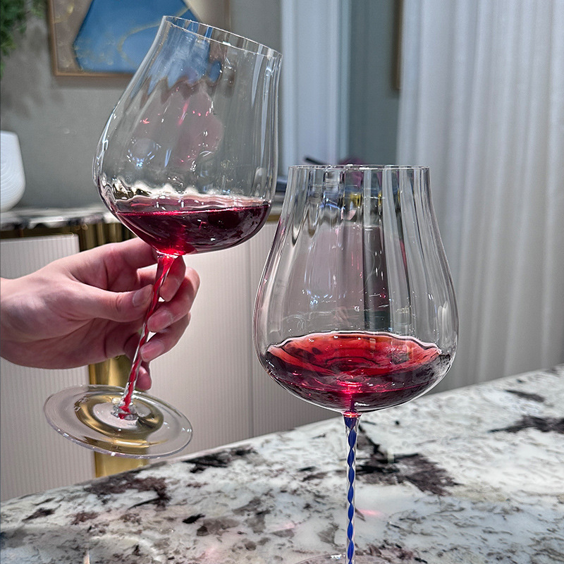 Ly rượu vang đỏ pha lê cao cấp, kiểu dáng sáng tạo theo phong cách Ins, ly cocktail gia dụng