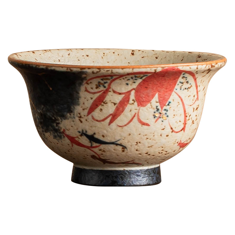 Màu xanh và trắng, đá lửa đỏ, tách trà cao cấp, cốc chủ nhân, vẽ tay bằng vàng, cốc cầm tay cá koi vần sen, cốc đơn trà, dung tích lớn