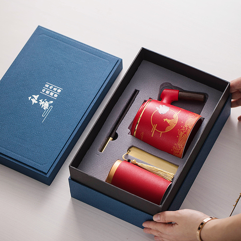 Trung thu Quà Tặng gốm sứ cốc tách trà Cốc văn phòng Hộp quà tặng doanh nghiệp Bộ quà tặng lưu niệm