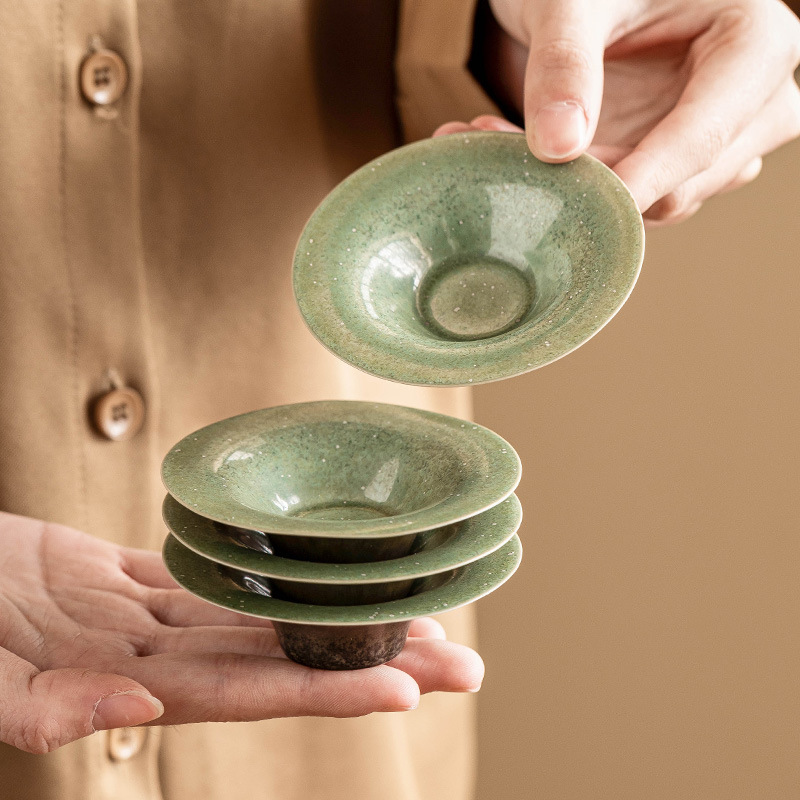 Lót cốc bầu trời đầy sao màu xanh lá cây thay đổi lò nung lót cách nhiệt chống trượt lót cốc trà cổ điển đơn giản lót trà phụ kiện trà đạo đơn