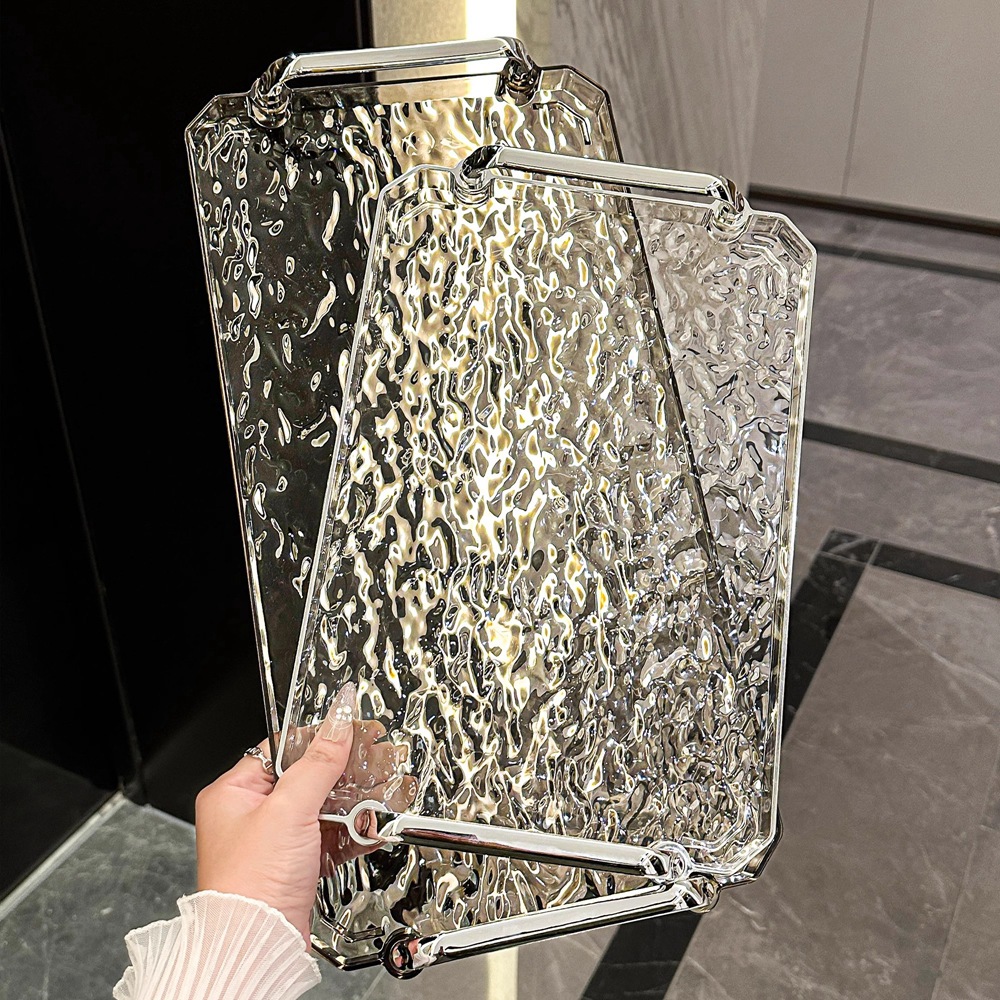 Khay cao cấp nhẹ nhàng gợn sóng nước cốc đựng đồ gia dụng hình chữ nhật cốc trà cốc nước cốc ly rượu Khay trà Thẩm mỹ viện cao cấp