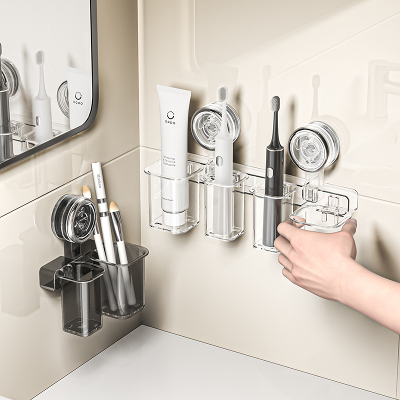 Cốc hút giá để bàn chải đánh răng điện treo tường không cần đục lỗ có thể thoát nước dụng cụ nha khoa phòng tắm kem đánh răng giá để bàn chải đánh răng
