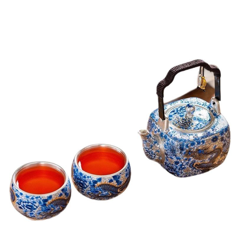 Bộ ấm trà kiểu dáng mới ấm trà mạ bạc cốc trà pha trà gia dụng cao cấp tinh tế giá trị cao