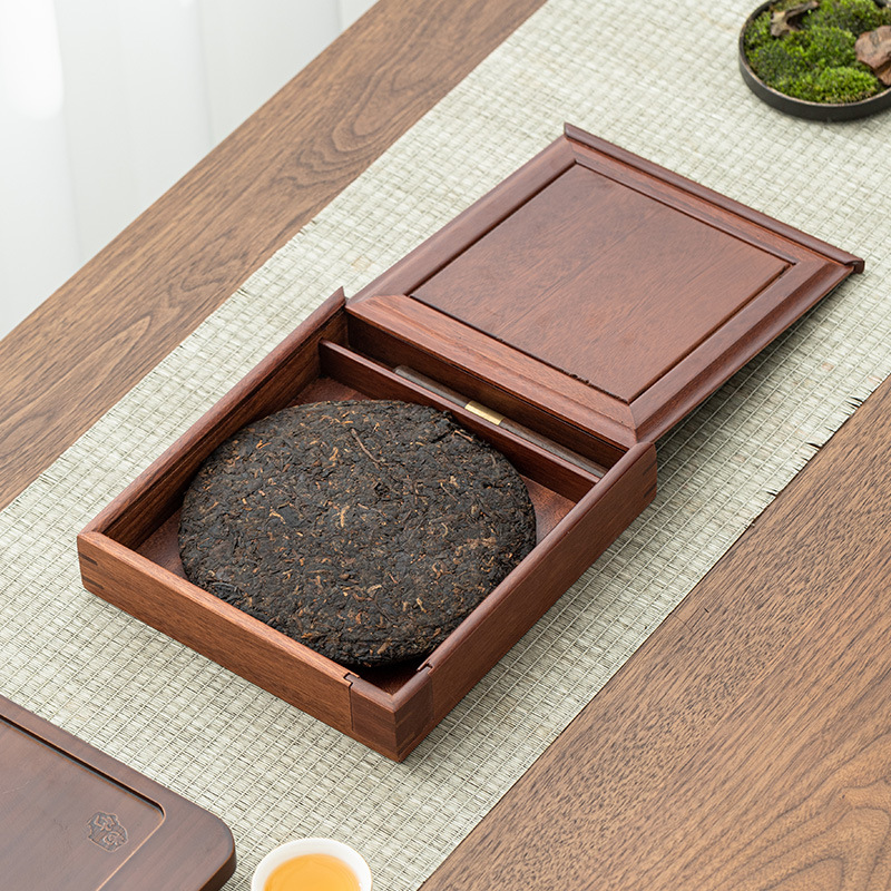 Hộp trà Phổ Nhĩ bằng gỗ nguyên khối Hộp Bánh trà cao cấp Hộp đựng bánh trà trắng nhiều tầng Hộp đựng trà chống ẩm khay trà chia