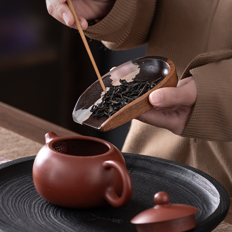 Bán buôn công cụ nghệ thuật trà nhựa gỗ đặc để thưởng thức trà, bộ trà, phụ kiện xẻng, phụ kiện trà đạo để bàn