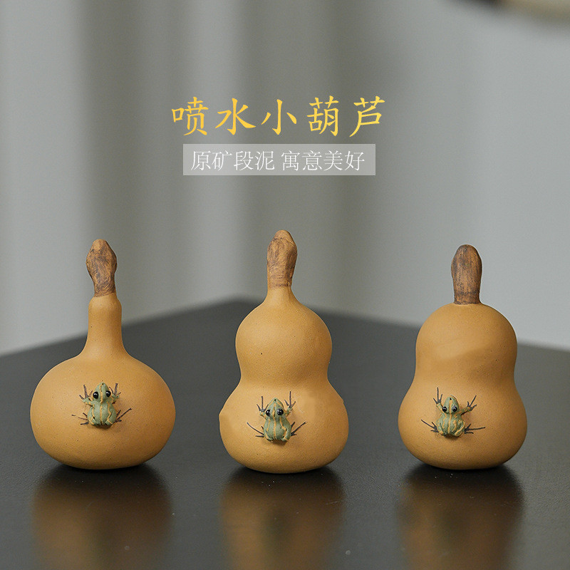 Vật nuôi trà phun nước cát tím Nghi Hưng đồ trang trí ếch bầu có thể nuôi Bộ trà chơi trà thủ công sáng tạo vật nuôi trà Fulu