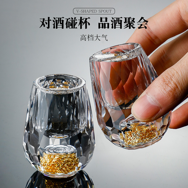Bộ ly rượu vang pha lê mạ vàng, kèm bình rót rượu, ly rượu nhỏ, hộp quà tặng, bộ rượu vang mạ vàng