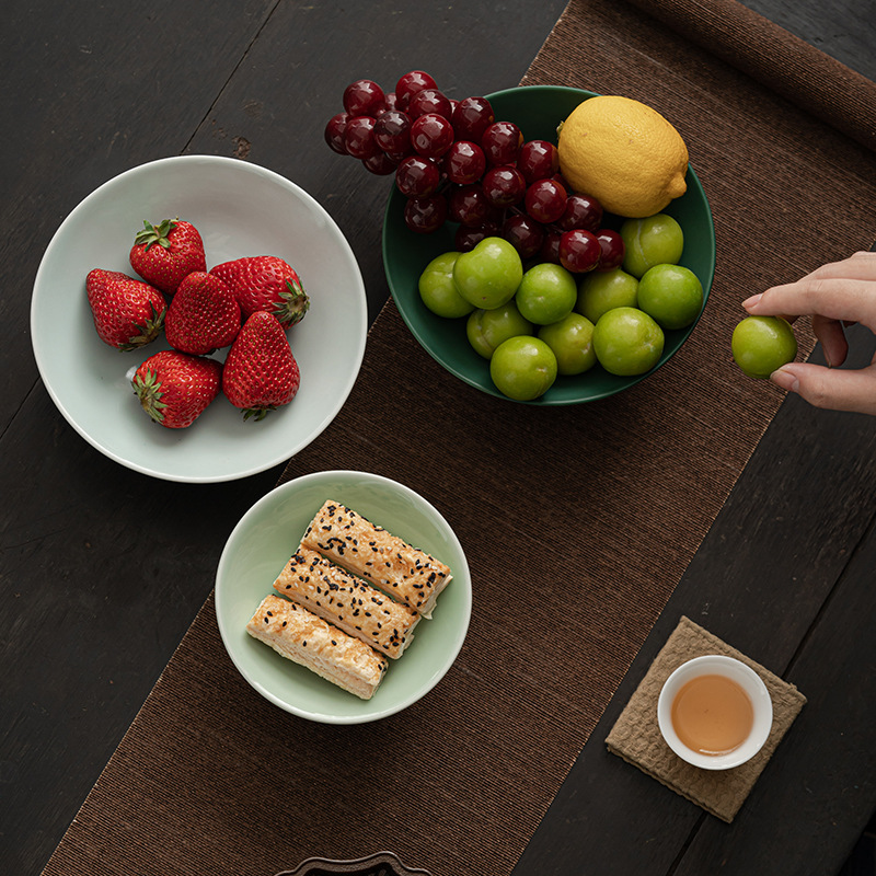 Đĩa hoa quả hình hoa sen kiểu Nhật, đĩa giải khát chân cao gốm sứ gia dụng, Đĩa trà, bánh ngọt, đĩa rau nguội, Đĩa hoa quả khô