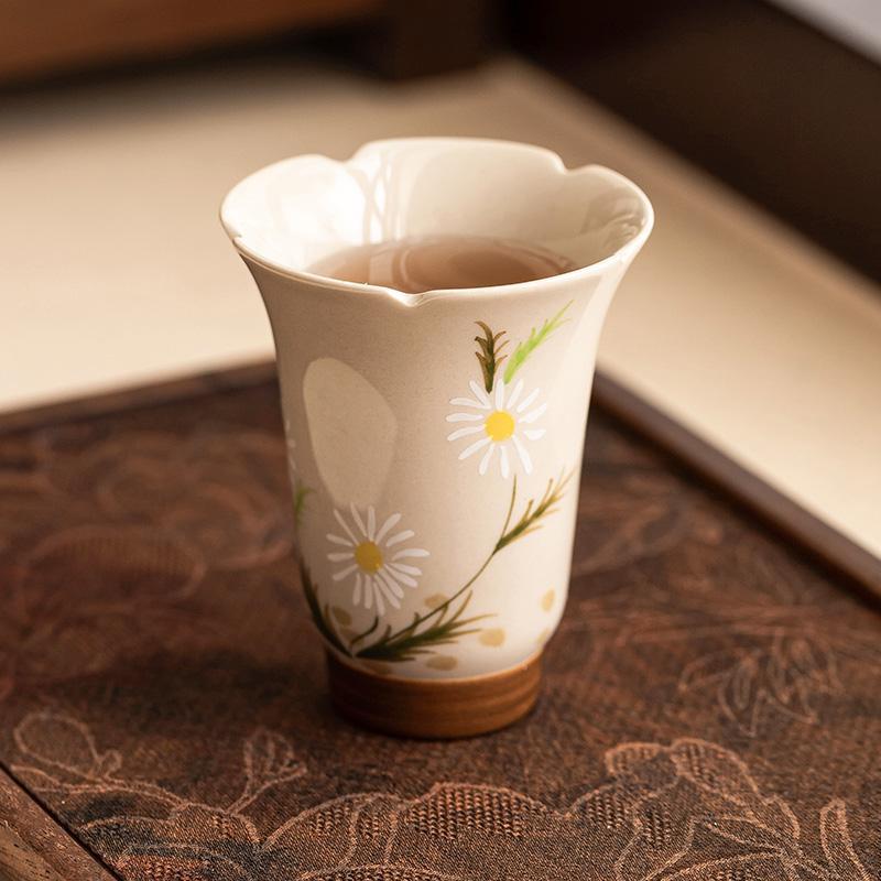 Vẽ tay Juyun Mùi thơm Cốc trà Kung Fu chuyên dụng cá nhân Cốc chủ nhân Cốc uống trà gia dụng Cốc trà gốm sứ Cốc trà
