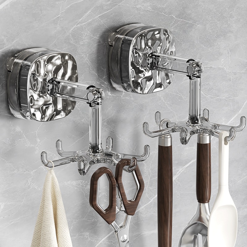 Móc treo cốc hút Giá treo cốc hút xoay nhà bếp Xẻng không đục lỗ móc dính thìa giá treo đựng đồ gia dụng