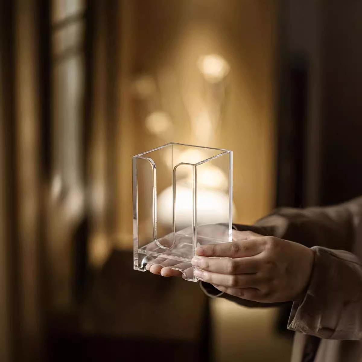 Bán buôn giỏ đựng tách trà Acrylic, lồng đựng trà, phụ kiện trà đạo, ống đựng cốc, Bộ trà trong suốt, ống đựng trong suốt