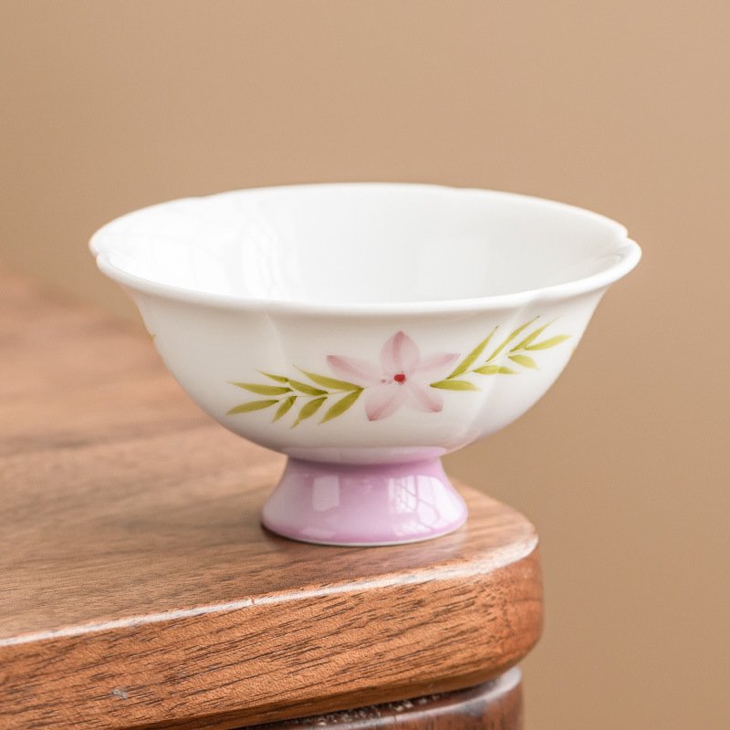 Gradient tím gốm sứ tách trà giấc mơ khóa khuôn mặt cánh hoa cốc chủ sở hữu cổ điển thanh lịch cốc uống một người cốc trà đơn