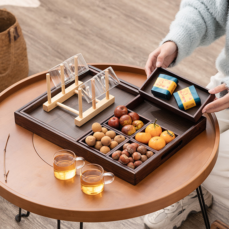 Đĩa giải khát Đĩa trái cây Bàn cà phê phòng khách gia dụng Đĩa trái cây khô Đĩa đồ ăn vặt kẹo có ngăn cách Đĩa đựng trà Khay đựng đồ