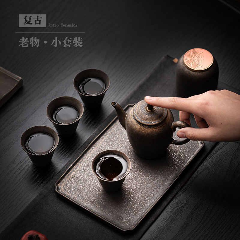 Bộ ấm trà Kung Fu cổ điển kiểu Trung Quốc gia dụng một ấm bốn cốc có hộp trà khay trà nhỏ bán buôn