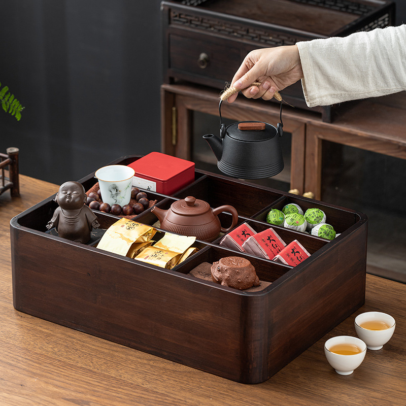Giá đựng trà trên bàn, giá đựng đồ gốm nhỏ, Giá trưng bày ấm trà tử sa kiểu Trung Quốc, Giá đựng trà đạo