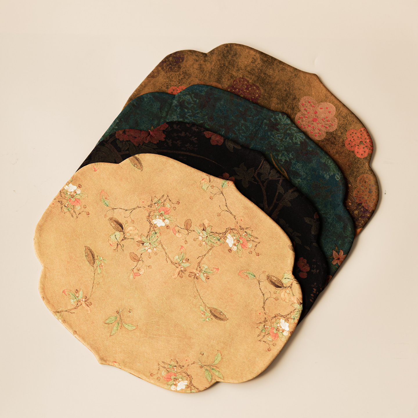 Bàn trà bên hoa thu hải đường kiểu Trung Quốc mới bàn trà thiền ý bàn trà cách nhiệt khăn trải bàn trà khăn trà phụ kiện bộ trà cờ