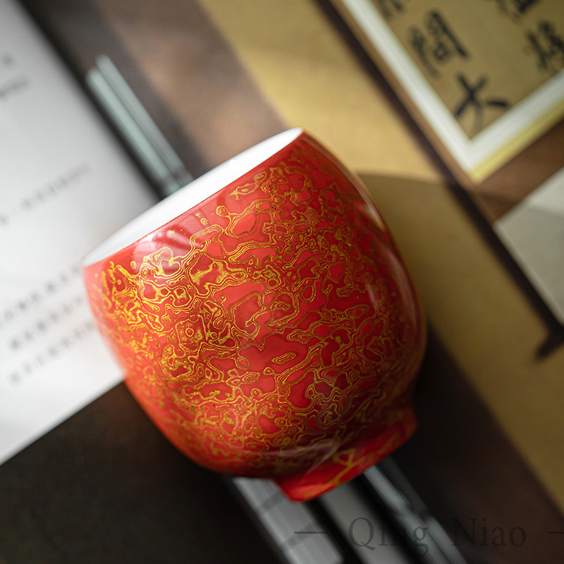 Trung Quốc ngọc ấm cốc trà handmade sơn mài chủ cốc cá nhân cốc trà hộ gia đình gốm kung fu bộ trà quà tặng