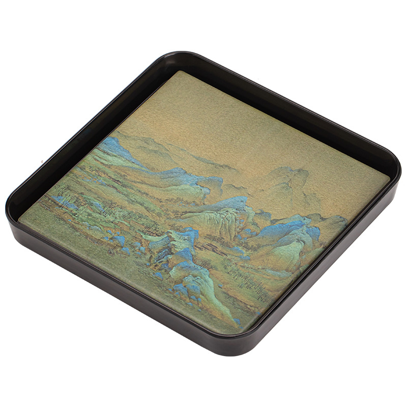 Khay trà loại nhỏ hút nước kiểu Trung Quốc, khay trà kiểu Trung Quốc, khay trà kiểu Trung Quốc, phụ kiện Bộ trà Kung Fu