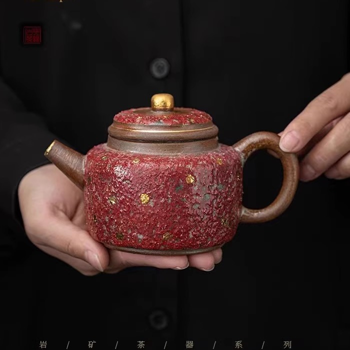 Ấm trà Jingde Zhongte mới của Lin Si Hua, bộ ấm trà thủ công bằng đá khoáng Dehua, ấm trà gia dụng, bộ pha trà bằng gốm thô.