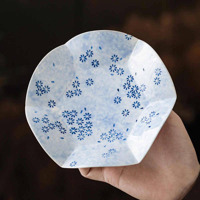 Bình đựng lá sen cúc xanh, khay trà pha khô bằng gốm sứ, lót ly, phụ kiện trà đạo, đồ trang trí bàn trà sáng tạo, lót ly, lót ấm