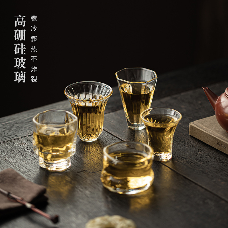 Cốc trà thủy tinh borosilicat cao cốc chủ sở hữu bộ trà kung fu trong suốt gia dụng cốc hương thơm cốc trà chịu nhiệt chuyên dụng cá nhân