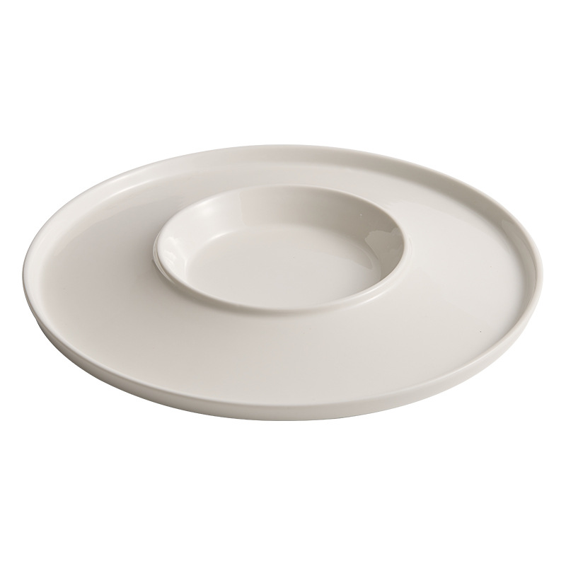 Đĩa ăn gốm sứ Zhongao Đĩa món ăn gia dụng Đĩa ăn nghệ thuật Đĩa trên Đĩa hình tròn sáng tạo có đĩa dấm