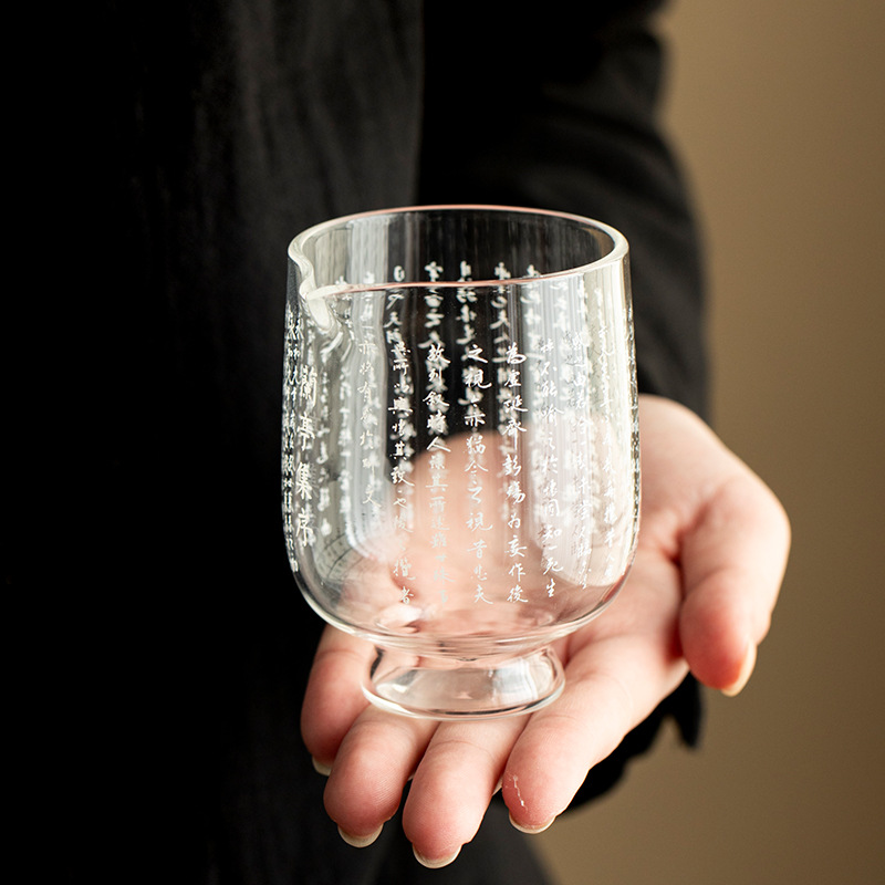 Cốc thủy tinh chịu nhiệt kinh tim borosilicat, dụng cụ chia trà sáng tạo gia dụng, dụng cụ pha trà Kung Fu trong suốt kiểu Nhật, biển trà
