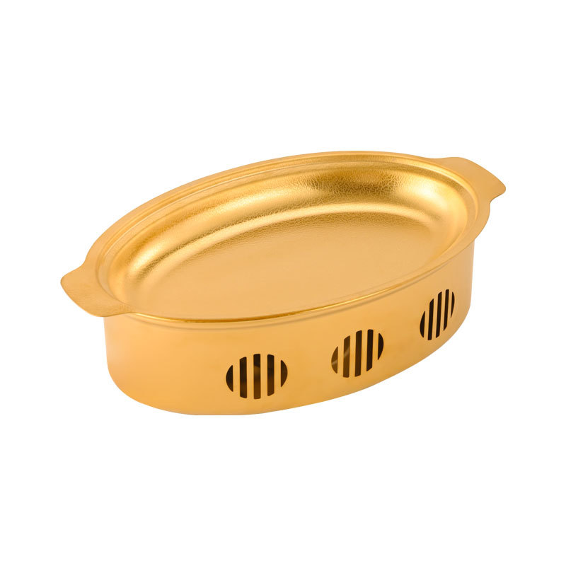 Khay hấp cá hình oval kèm bếp cồn cho nhà hàng hâm nóng lagu, bò né, hải sản CD013