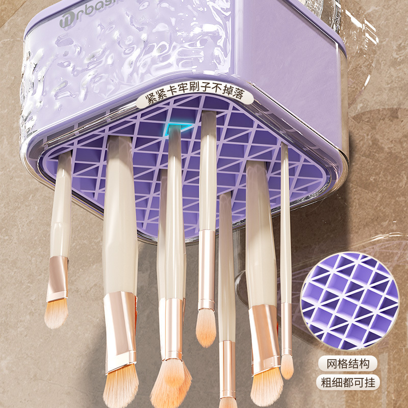 Bàn chải trang điểm Cốc hút, rửa bát, rửa bát tích hợp, rửa và sấy bằng silicon, dụng cụ làm sạch bông phấn Trứng Làm Đẹp, Giá phơi