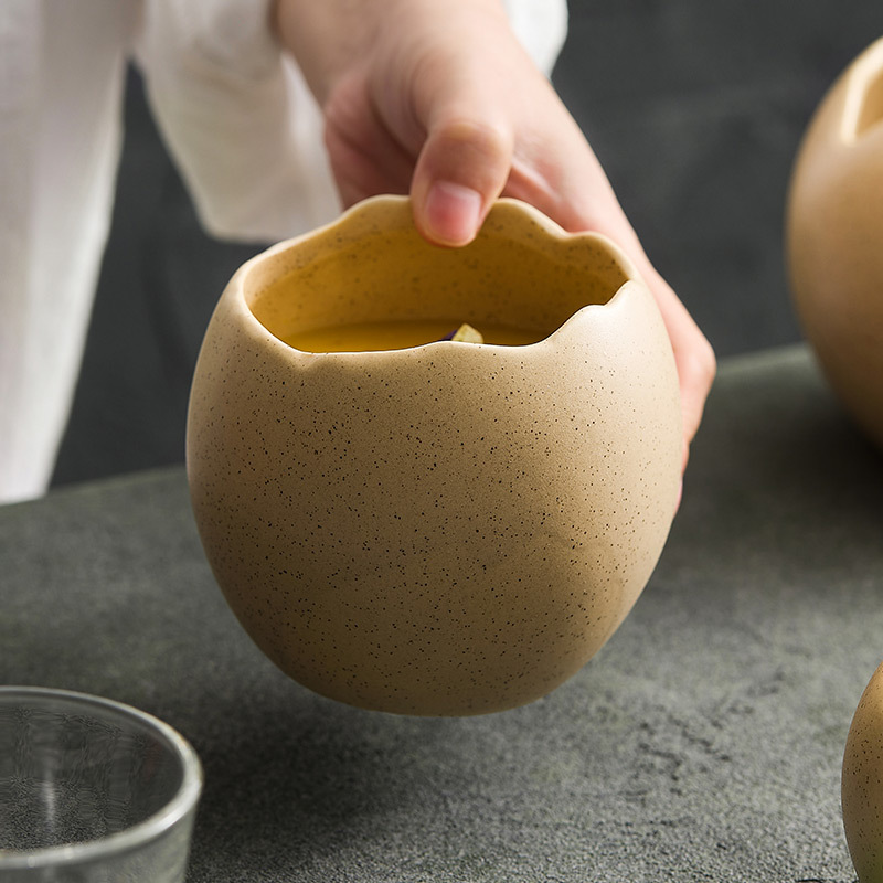 Bát sứ vỏ trứng Bát trứng hấp trứng trứng trứng gia dụng Bộ đồ ăn đặc biệt của khách sạn sáng tạo Bát món ăn phân tử Bát tráng miệng