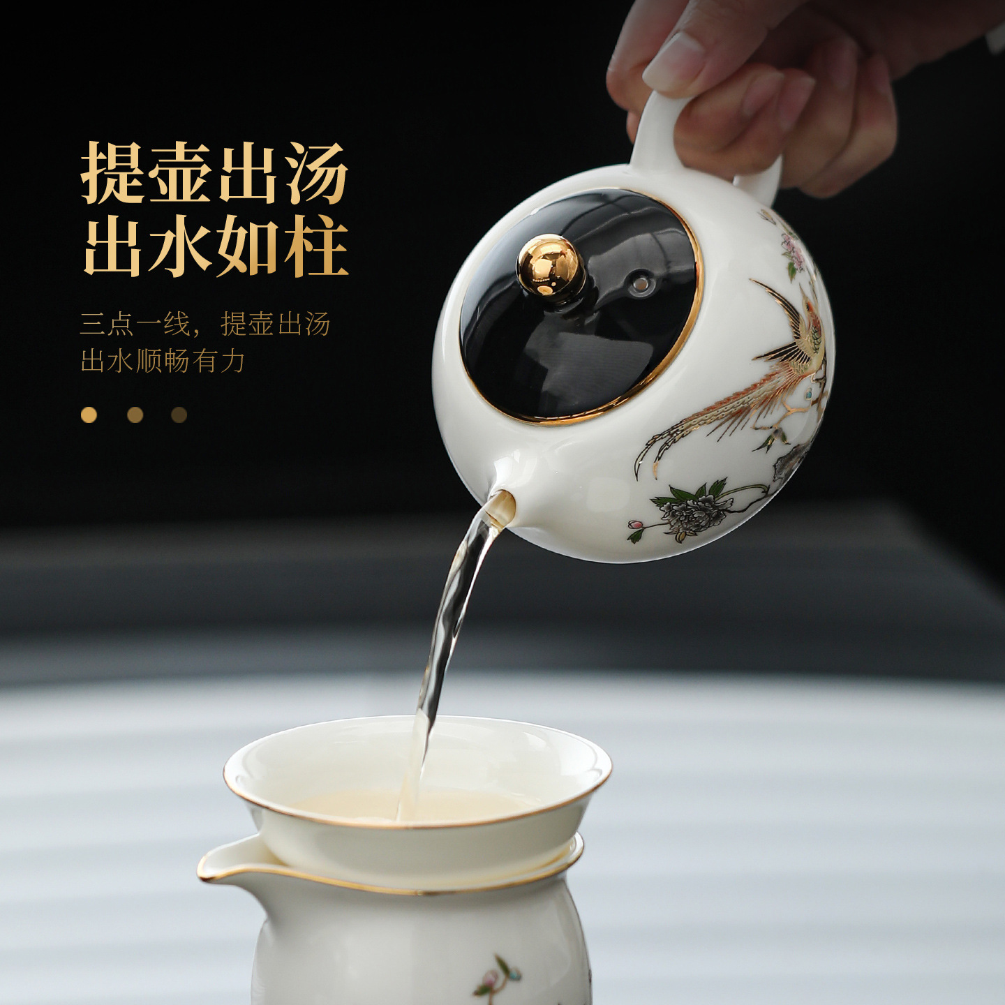 Bộ ấm chén trà Kung Fu sứ ngọc bích cao cấp mới 2025, quà tặng sinh nhật sang trọng, dễ tiếp cận dành cho người lớn tuổi, lãnh đạo và cha mẹ