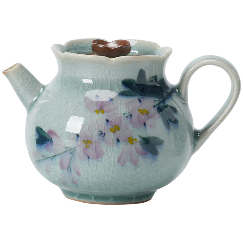 Ấm trà hoa mộc lan vẽ tay hoa băng ấm trà ấm trà nụ hoa có thể lọc gia dụng ấm đơn gốm sứ dụng cụ pha trà