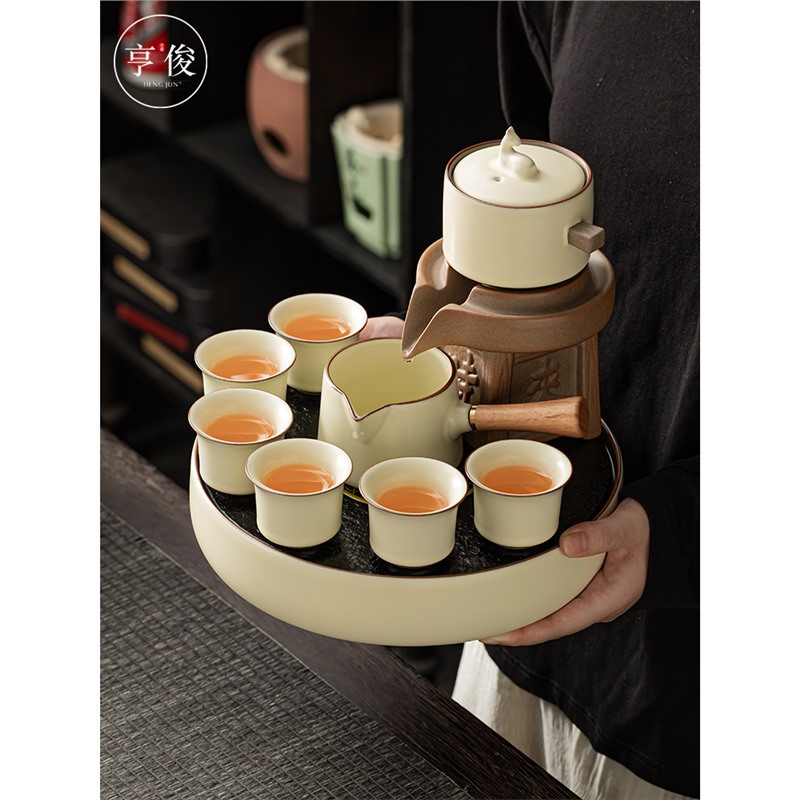 Bộ dụng cụ pha trà tự động lười lò Ru kiểu mới 2024, bộ gia dụng, tách trà pha trà quà tặng cao cấp cao cấp