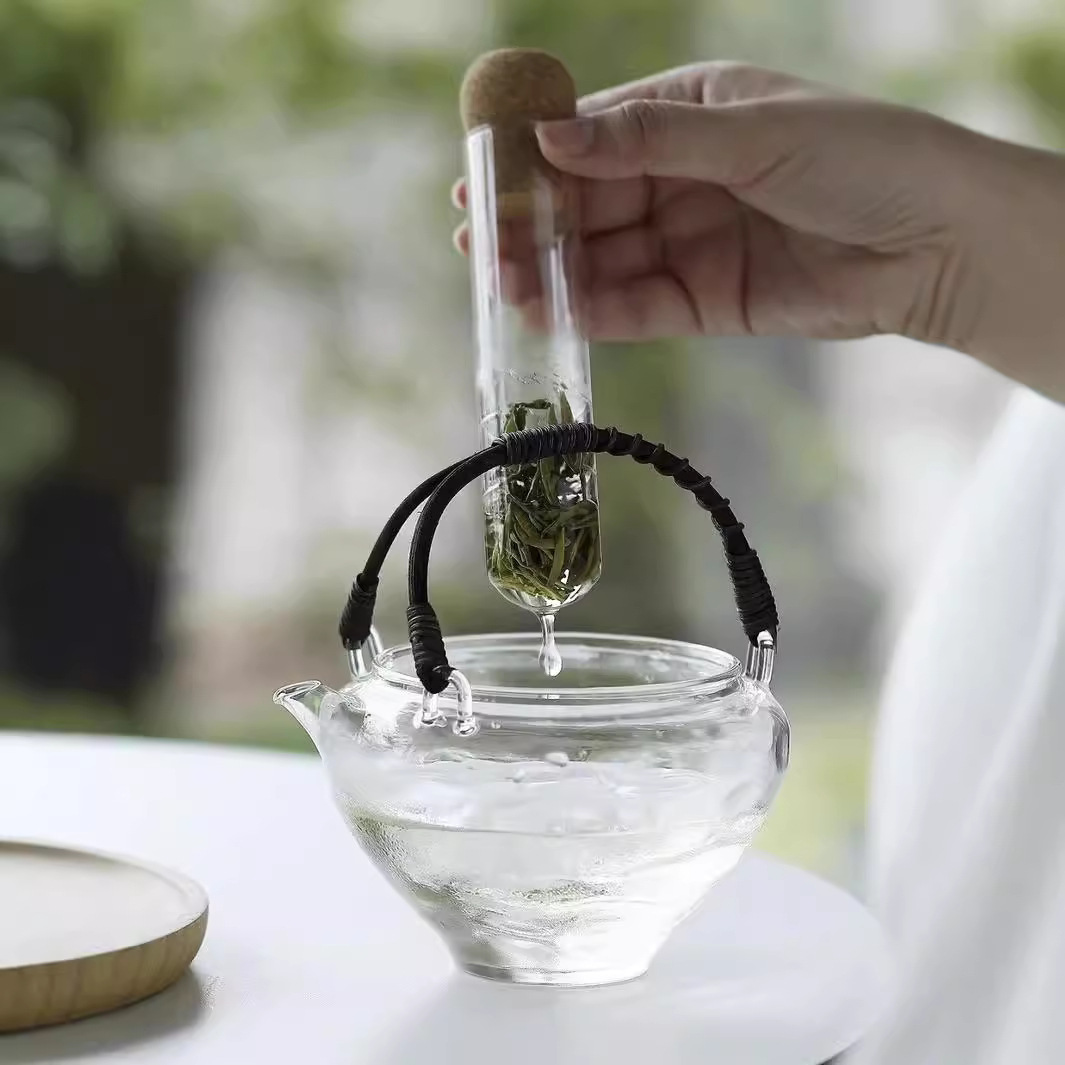 Ấm trà thủy tinh chịu nóng và lạnh ấm ống nghiệm ấm pha lạnh ấm trà đá ấm chiết lạnh trà xanh ấm trà trái cây