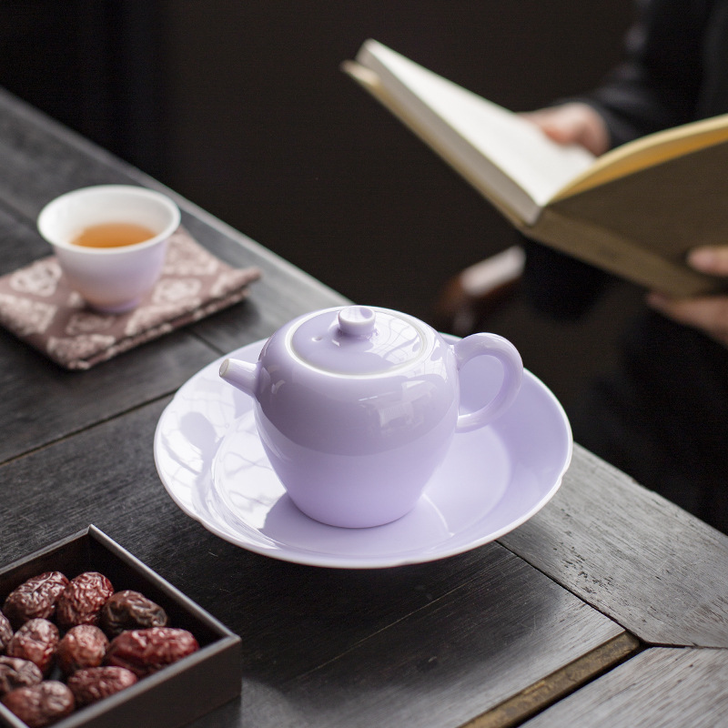 Ấm trà tím hoa oải hương ấm pha trà có dây lọc gốm chống bỏng gia dụng ấm trà bộ dụng cụ pha trà Kung Fu một người
