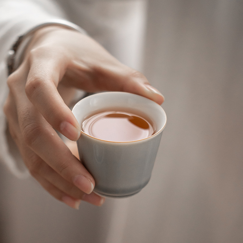 Bộ ấm trà tráng men màu xám đá kiểu Nhật Bộ ấm trà cốc trà gia dụng đơn giản Bộ trà Kung Fu Bộ nhỏ pha khô