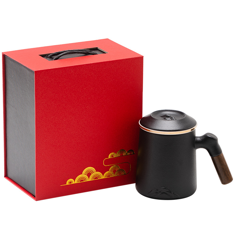 Cốc nước gốm sứ sang trọng nhẹ kiểu Trung Quốc, cốc có giá trị cao, cốc pha trà dung tích lớn, quà tặng doanh nghiệp, bán buôn logo