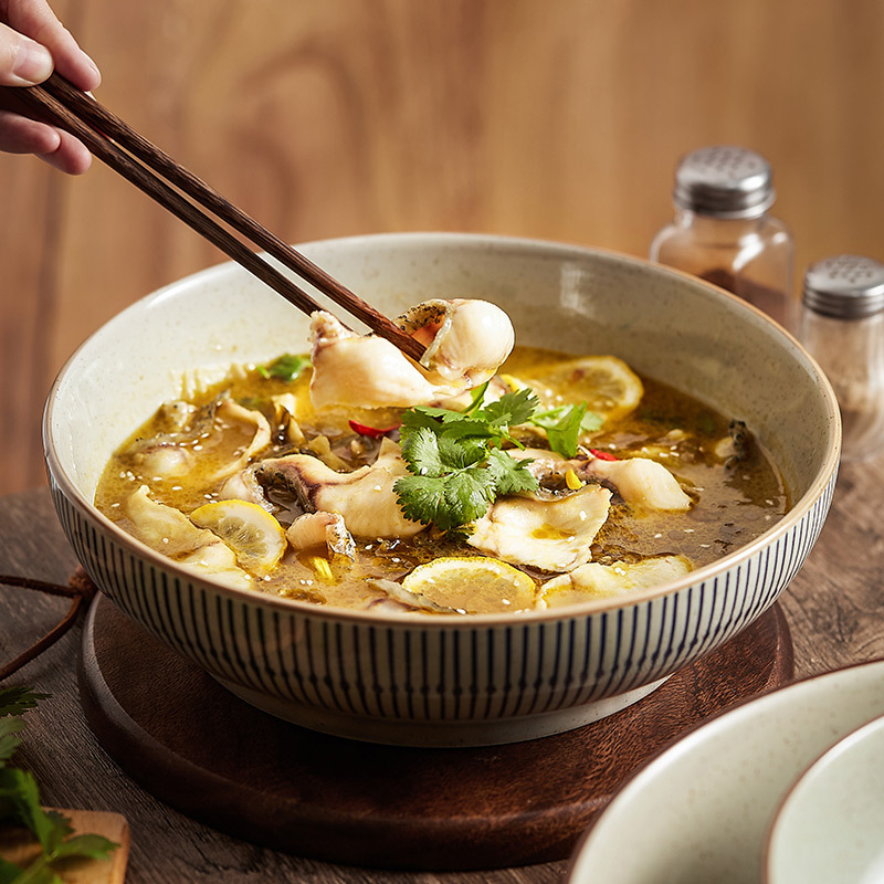 Bát cá dưa cải lớn bát canh gốm sứ gia dụng cỡ lớn Bát Bảo quản Bát lưu trữ bát chuyên dùng cho lát thịt luộc nước Maoxuewang