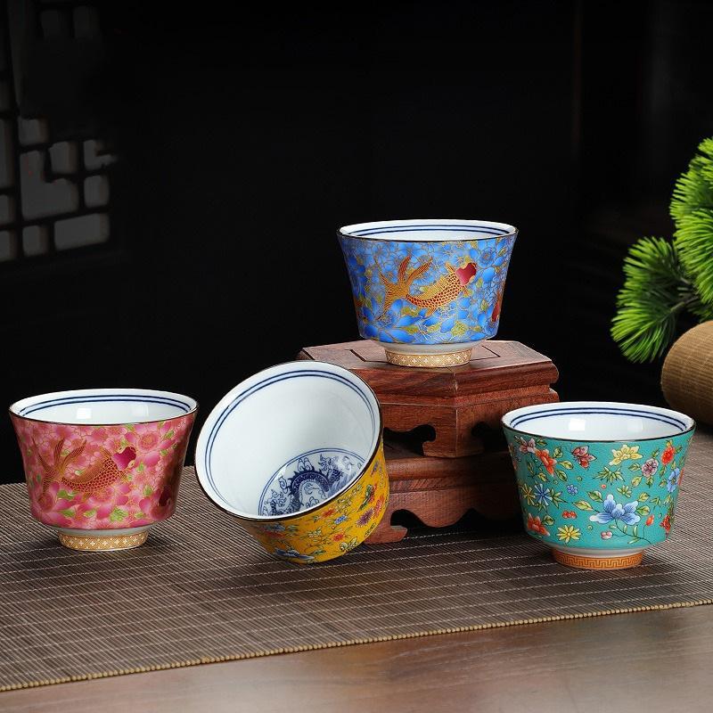 Cốc trà tráng men, cốc chủ nhân, cốc đơn, trà Kung Fu gốm sứ, cốc trà thơm, cốc trà cổ điển chuyên dụng cá nhân cao cấp