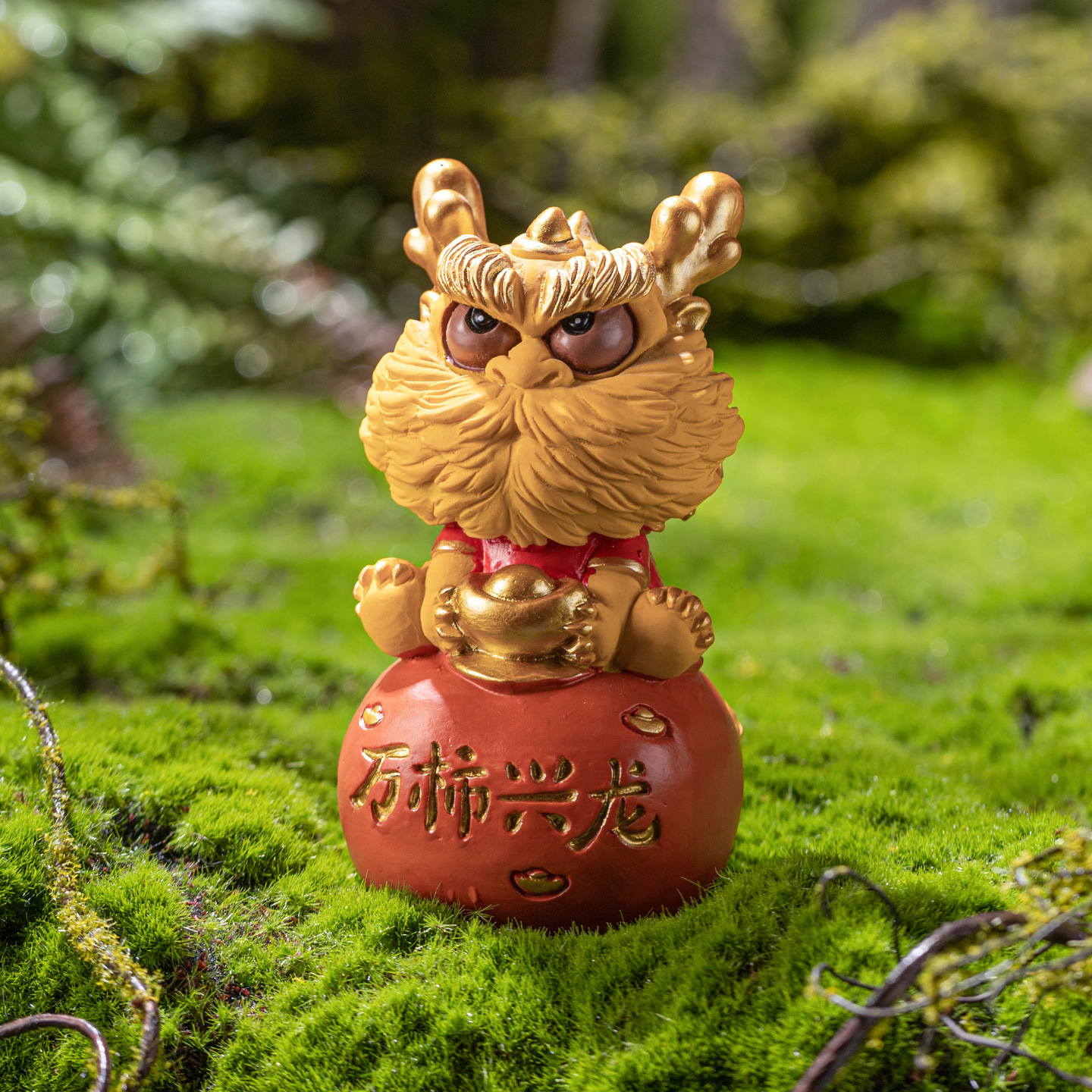 Sáng tạo đá sa thạch xanh dễ thương linh vật rồng dễ thương chữa bệnh tại nhà máy tính để bàn Wan Shixinglong trà thú cưng đồ trang trí trang trí