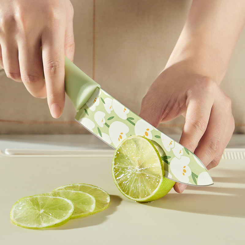 Dao làm bếp Tulip nguyên bản dao inox nhà bếp gia dụng cao cấp dao cắt rau cắt lát dao gọt hoa quả in hoa