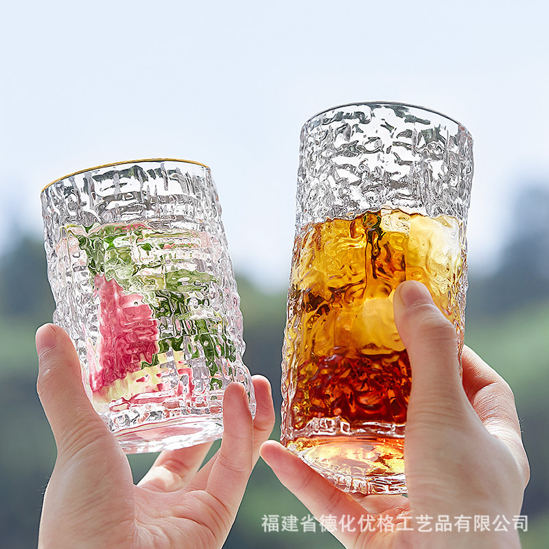 Cốc nước cốc thủy tinh gia dụng đơn giản phong cách Instagram phong cách Nhật Bản Sáng Tạo Mẫu cây cốc cốc trà sữa dễ thương cho nữ cốc bia