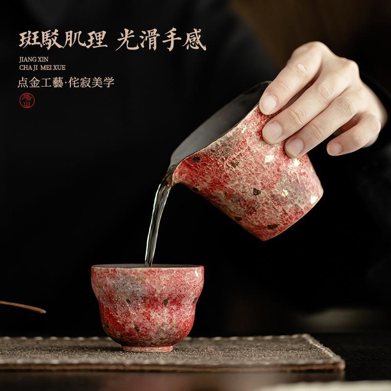 Cổ điển Dianjinyan Mine Màu gốm Pingyan Tách trà Haifen Trà Đồng phục Tách trà gốm sứ Kung Fu Phụ kiện Cốc công cộng