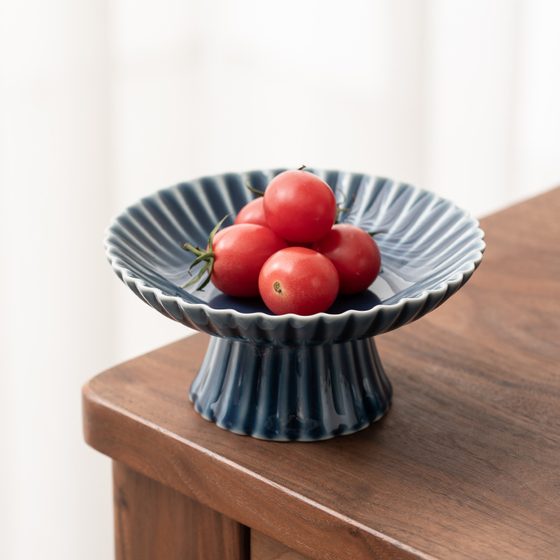 Khay đựng trà đá, khay đựng trà trái cây, khay đựng trà thơm mùa thu, khay đựng thức ăn bằng gốm Sứ phòng khách kiểu Nhật, khay đựng bánh tráng miệng