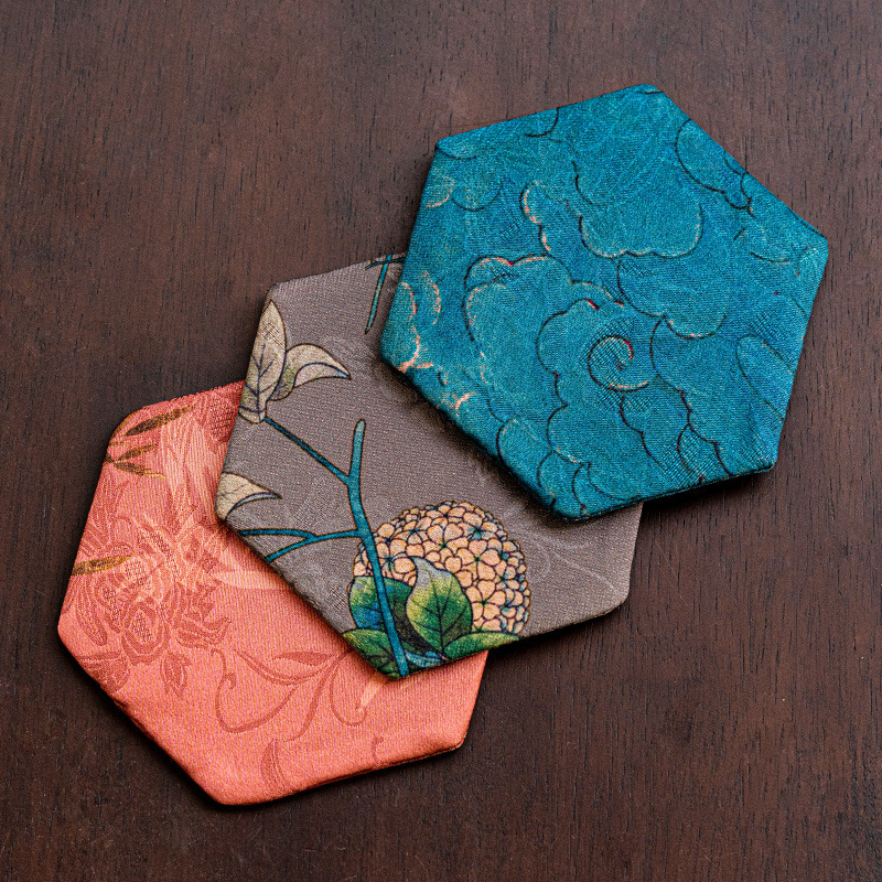 Tấm lót hình lục giác sợi Xiangyun, Tấm Lót Bàn trà pha khô, Tấm Lót ấm, tấm lót bằng vải nghệ thuật, tấm trà, phụ kiện tấm lót bằng vải thủ công trà đạo