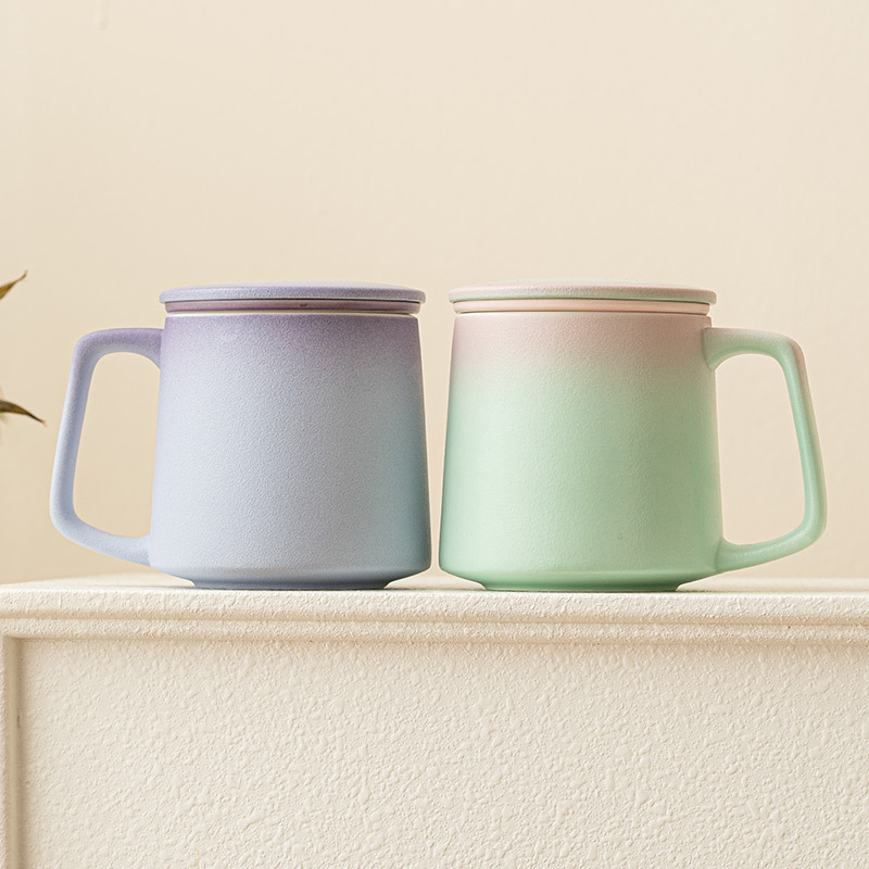 Cốc pha trà cốc gốm sứ giá trị cao cốc văn phòng cá nhân cốc tách trà đơn giản cho người lớn tuổi có thể LOGO