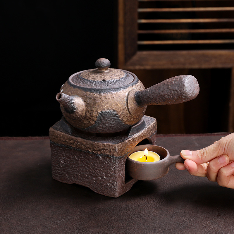 Bếp đun trà nến gốm thô bếp xông hương bếp đun trà kiểu Nhật nhỏ ấm trà ấm bếp đun ấm ấm ấm ấm trà Đế giữ nhiệt