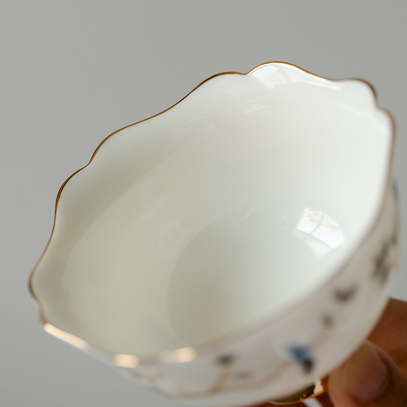 Đức Hoa mỡ cừu ngọc tốt sứ trắng cao cấp cốc chủ nhân cốc trà cốc khách cốc trà gốm sứ gia dụng đơn bộ trà Kung Fu