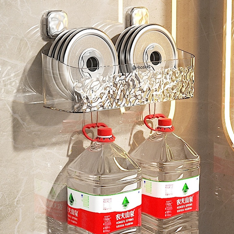 Giá để bàn lược phòng tắm không đục lỗ giỏ treo phòng tắm treo tường nhà vệ sinh bàn rửa mặt dao cạo râu ống đựng bàn chải đánh răng