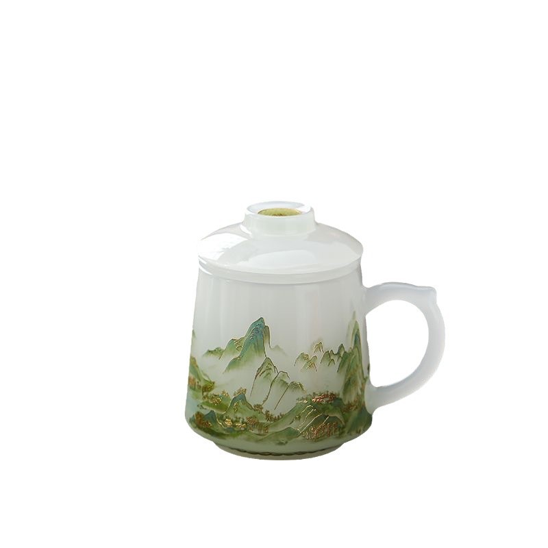 Hàng ngàn dặm nước đá cao cấp thủy tinh văn phòng tách trà chuyên dụng cá nhân tách trà bộ trà nam cao cấp